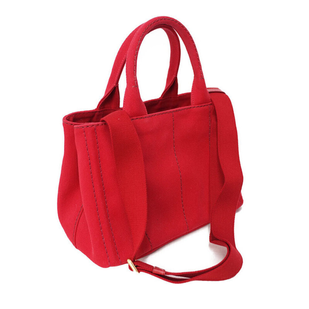 Prada Bag Red Shoulder Canapa Handbag